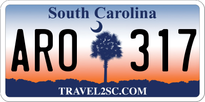 SC license plate ARO317
