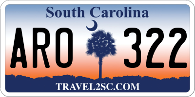 SC license plate ARO322