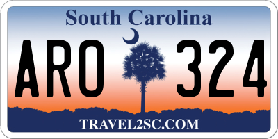 SC license plate ARO324