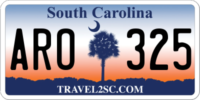 SC license plate ARO325