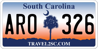 SC license plate ARO326