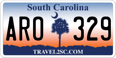 SC license plate ARO329