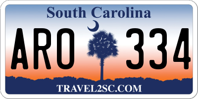 SC license plate ARO334