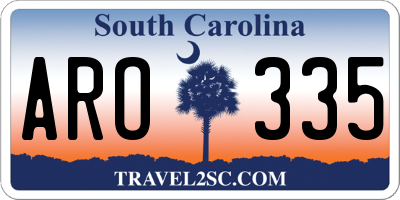 SC license plate ARO335
