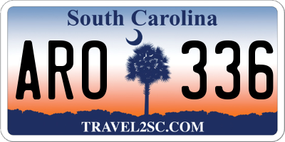 SC license plate ARO336