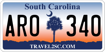 SC license plate ARO340