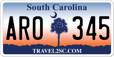 SC license plate ARO345