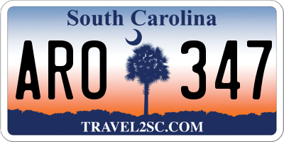 SC license plate ARO347