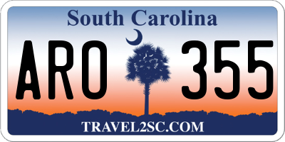 SC license plate ARO355