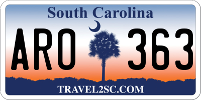 SC license plate ARO363