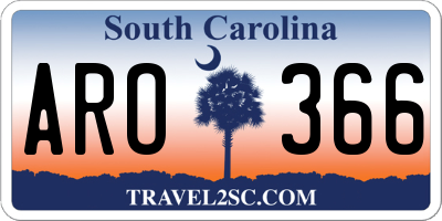 SC license plate ARO366