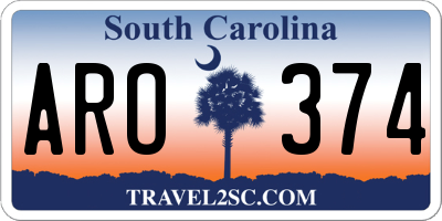 SC license plate ARO374