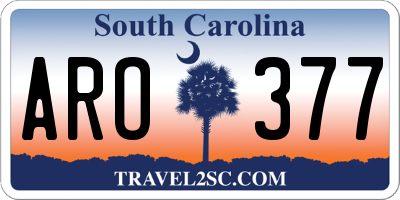 SC license plate ARO377