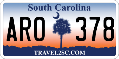 SC license plate ARO378