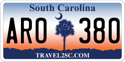 SC license plate ARO380