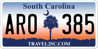 SC license plate ARO385