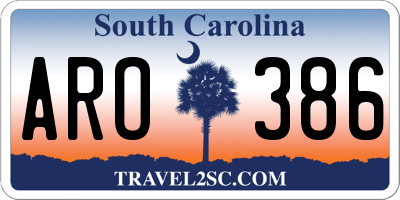 SC license plate ARO386