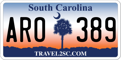 SC license plate ARO389