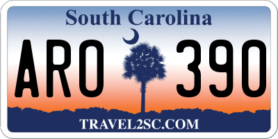SC license plate ARO390