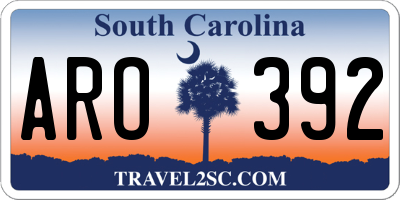 SC license plate ARO392