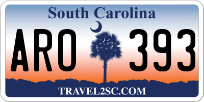 SC license plate ARO393