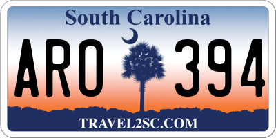 SC license plate ARO394