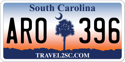 SC license plate ARO396