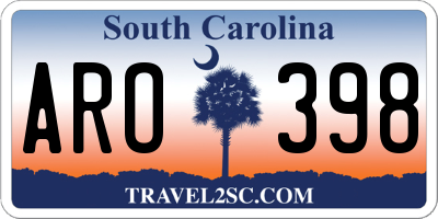 SC license plate ARO398