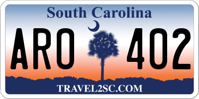 SC license plate ARO402