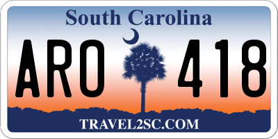 SC license plate ARO418