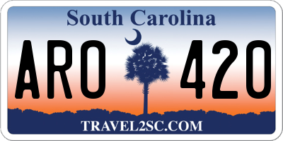 SC license plate ARO420