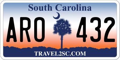 SC license plate ARO432