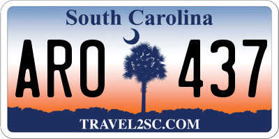 SC license plate ARO437