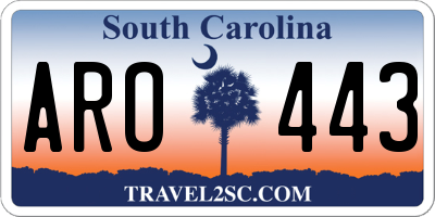 SC license plate ARO443