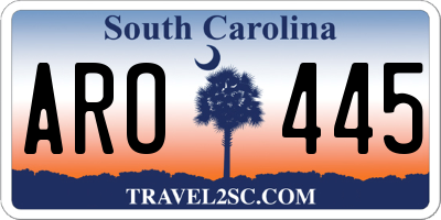 SC license plate ARO445