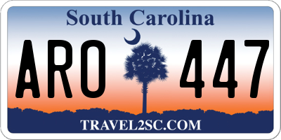 SC license plate ARO447