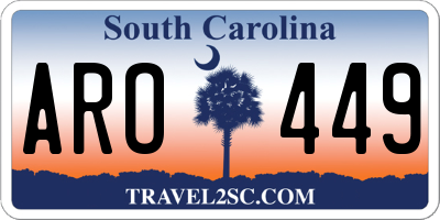 SC license plate ARO449