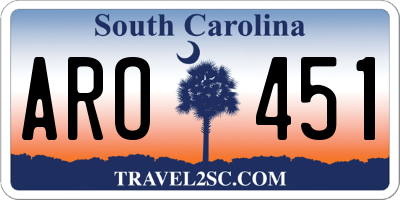 SC license plate ARO451