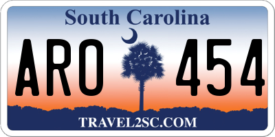 SC license plate ARO454