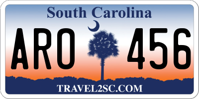 SC license plate ARO456