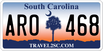 SC license plate ARO468