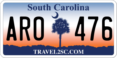 SC license plate ARO476