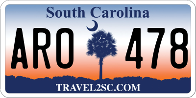 SC license plate ARO478