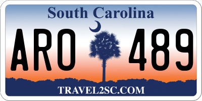 SC license plate ARO489