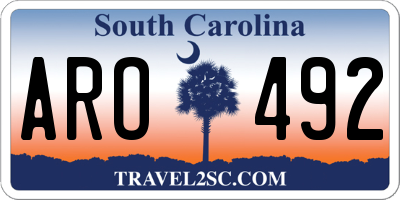 SC license plate ARO492