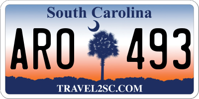 SC license plate ARO493
