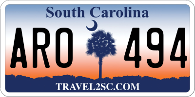 SC license plate ARO494