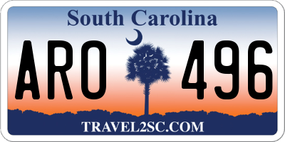 SC license plate ARO496