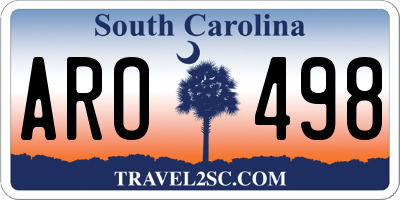 SC license plate ARO498