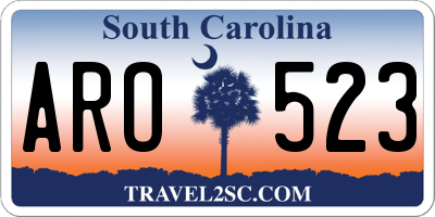 SC license plate ARO523